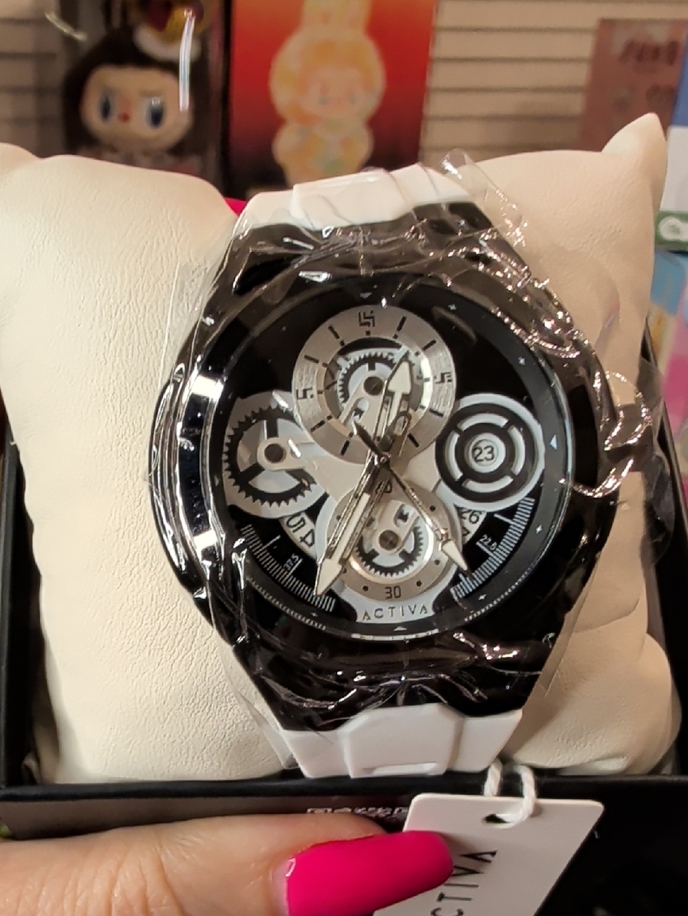 Ativa Black and White Chronograph Sport Watch